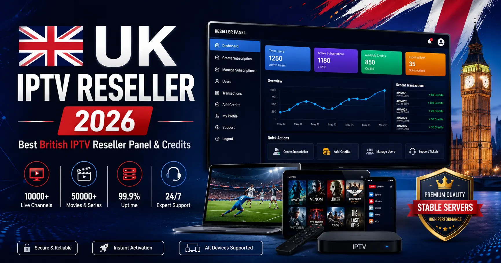 UK IPTV RESELLER - BARIDEXTV.STORE